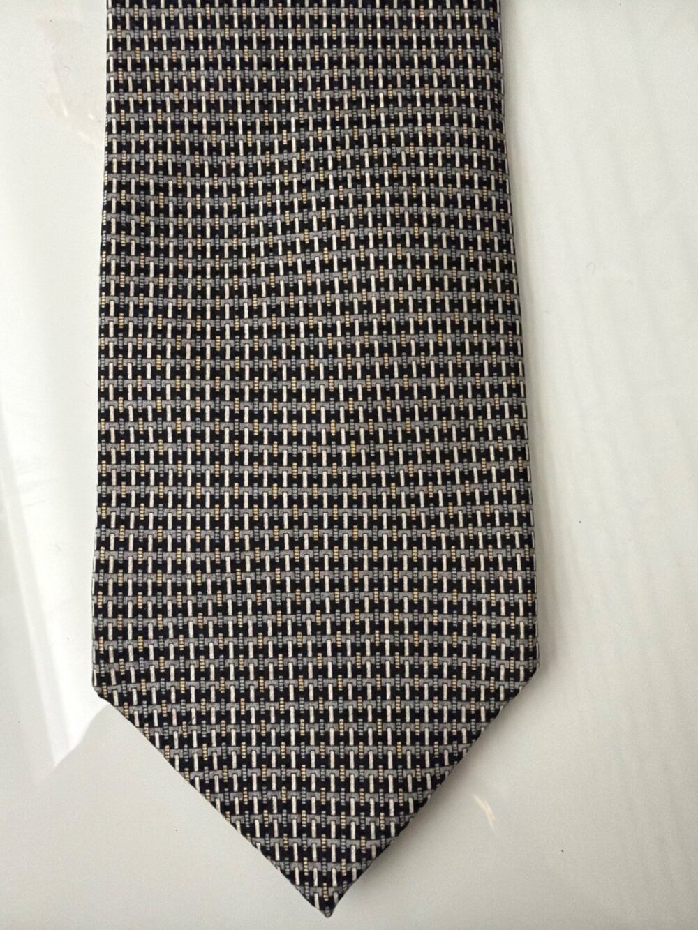 Daniel DE Fasson Men’s Handmade Silk Geometric Micro-Pattern Necktie